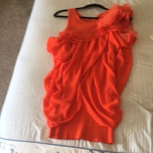 Orange ruffle dress